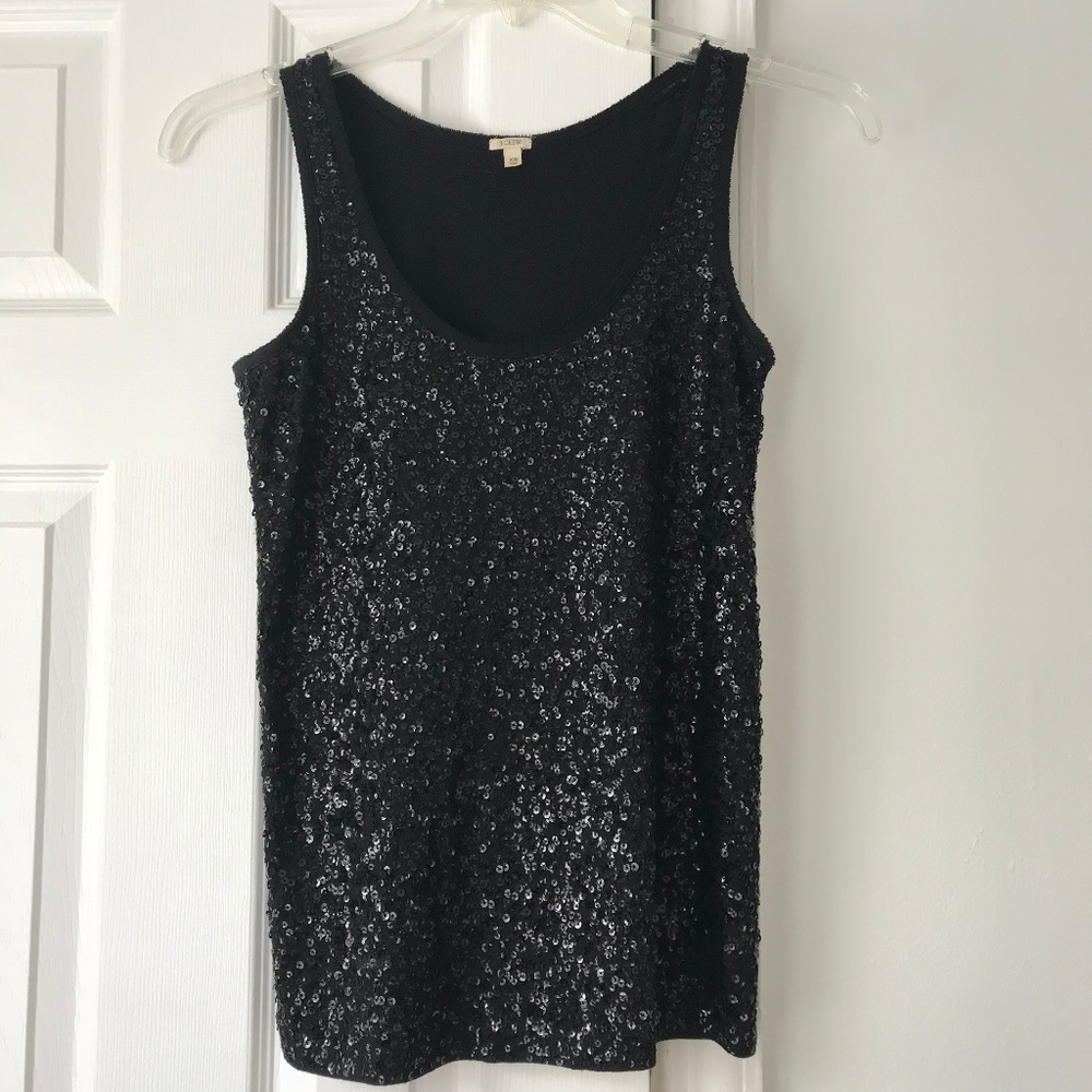 J. Crew Black Sequin Tank Top